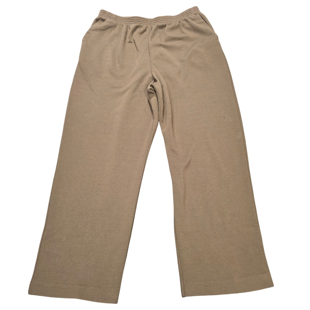 Alfred Dunner Textured Knit Straight Leg Pants Women's Size 18 Brown